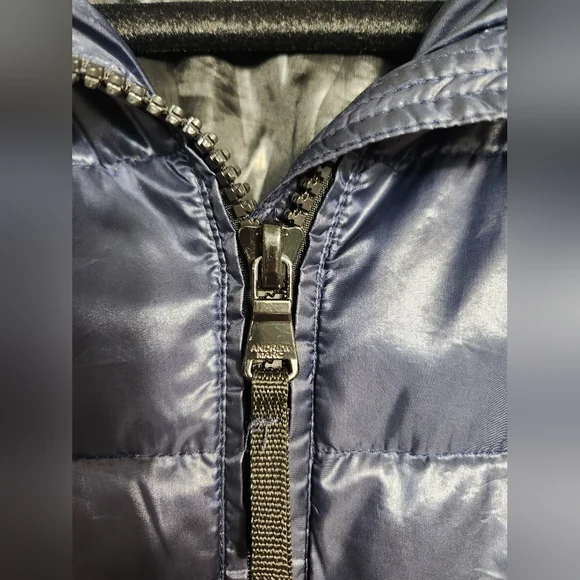 Andrew Marc Women's Shiny Blue Puffer Jacket 650 Fill Power, Size S.  #E05 - Picture 13 of 16